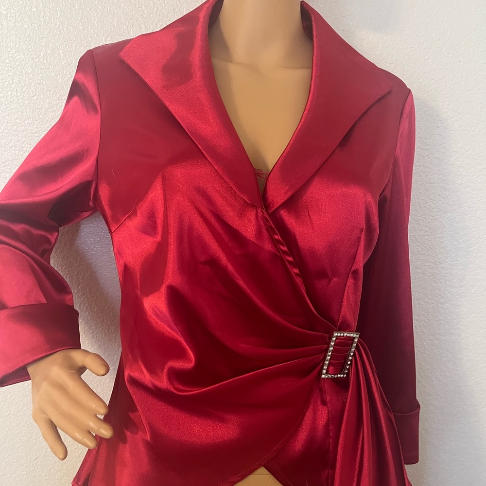 JBS vibrant red with side sash sz  medium long sleeve